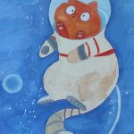 Юркова Александра, Саратовская область, г. Энгельс, р.п. Приволжский, муниципальное бюджетное учреждение «Дворец культуры «Восход», кружок декоративно - прикладного искусства «Творчество». Руководитель - Миколина И.Н. Название работы: «Котик - космонавт». Диплом III степени.