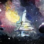 Файнсберг Кристина, Саратовская область, г. Красноармейск. Руководитель - Андреева О.В. Название работы: «Космическое путешествие». Диплом III степени