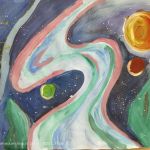 Таратунская Софья, Саратовская область, г. Энгельс. Руководитель -Иванова Е.В. Название работы: «Космическое сияние». Диплом III степени.