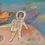 Измайлова Эвелина, Саратовская область, Энгельсский район, с. Шумейка. Руководитель - Байзаханов А.А. Название работы: «Выход в открытый космос». Диплом III степени.